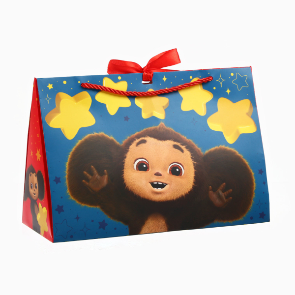 Пакет-коробка с тиснением, Чебурашка, 30х20х12 см   10341548