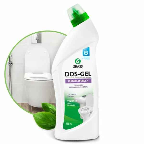 Чистящее средство для дезинфекции GRASS DOS-GEL Защита и блеск 750мл