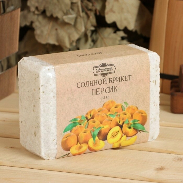 Соляной брикет Персик 1350гр ДОБРОПАРОВЪ