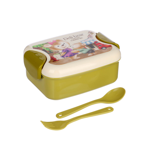 Ланч-бокс 350мл с ложкой и вилкой Медвежата