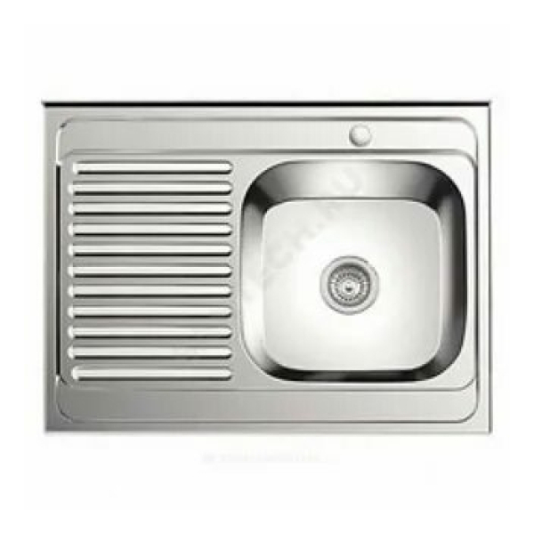 Мойка нерж.сталь накладная 0,4мм 800*600мм 12см правый 1-1/2" выпуск ECO