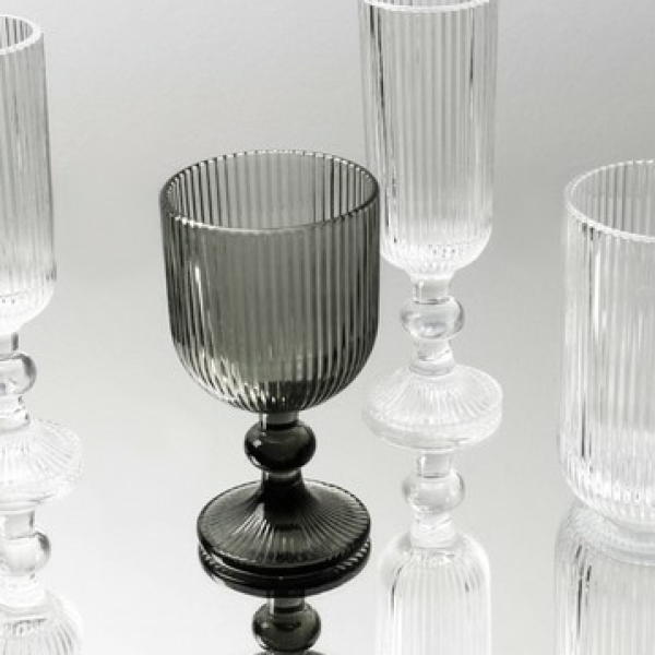 Бокал из стекла для вина Magistro «Грани», 250 мл, 8×14,5 см, цвет графит