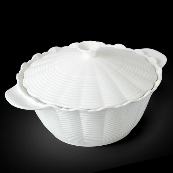 Супница 1,35л овальна с крышкой "Белье" (уп/16шт) 39671 39671