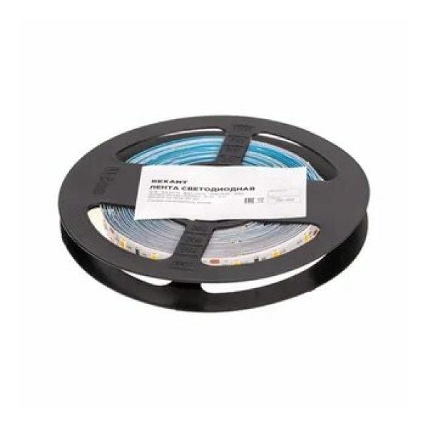 Лента св/д SMD2835 60LED/м 9,6Вт/м 12В IP20 3000К упак/5м REXANT