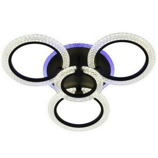 Люстра светодиодная 4*80Вт 63*13 см 3300LM 15м2 3 цвета  пульт черный Baizheng