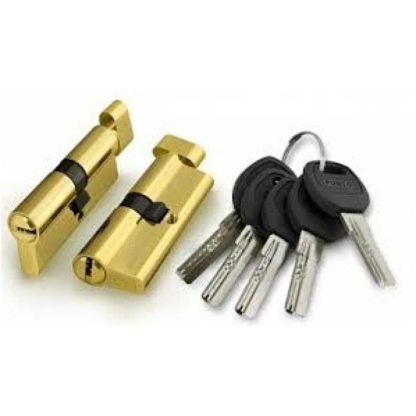 Цилиндровый механизм с вертушкой ЦМВ 70мм 30+10+30 латунь 5 ключей PUNTO