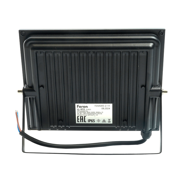 Прожектор св/д 100Вт 6400К IP65 225*300*265мм черный низковольтный AC/DC12-48В LL-972 Feron