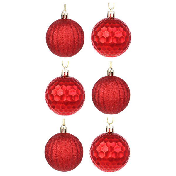 СНОУ БУМ Набор формовых шаров 6x6 см, красный
