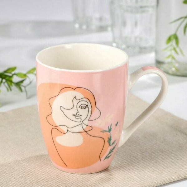 Кружка Доляна «Силуэт», 350 мл, фарфор