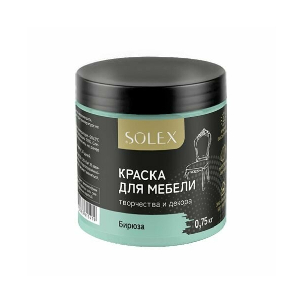 Краска акриловая для мебели 0,75кг бирюза Solex