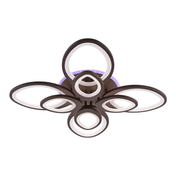 Люстра светодиодная 189Вт+8Вт 3000-6000K кофе DIMMER ПДУ AU61632/4+4 COF RGB Атмосфера уюта