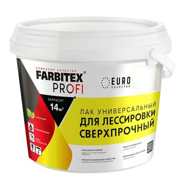 Лак акриловый лессирующий 0,9л FARBITEX ПРОФИ