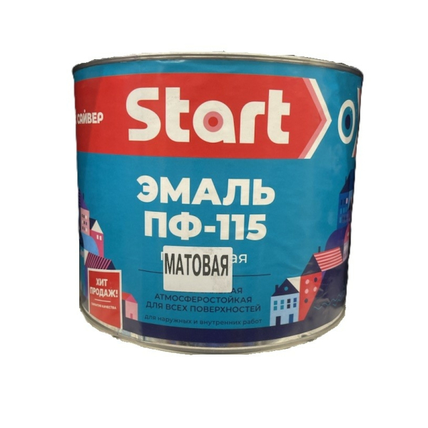 Эмаль ПФ-115 белая матовая 1,8кг Start