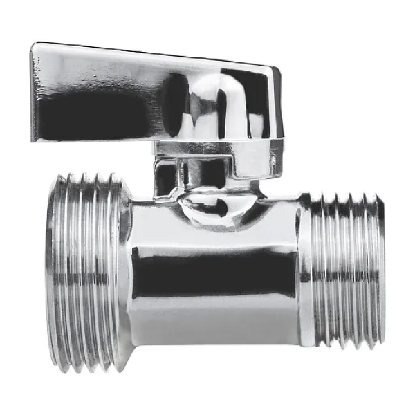 Кран шаровой мини 1/2"*3/4" нр-нр латунь ХРОМ-POLISH MPF