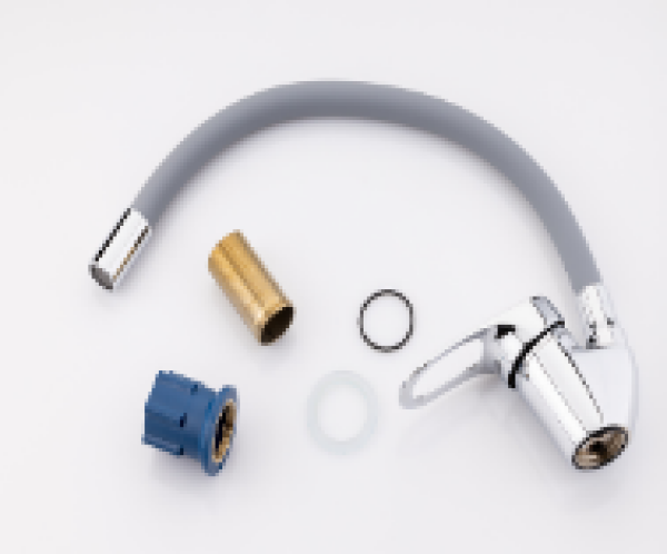 Смеситель для кухни однорычажный силиконовый излив серый латунь 465965 SANDAY