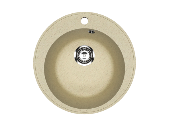 Мойка из иск.камня круглая 475мм гл.17см слоновая кость SOFT-TOUCH GR475-002 GOTA ROCIO