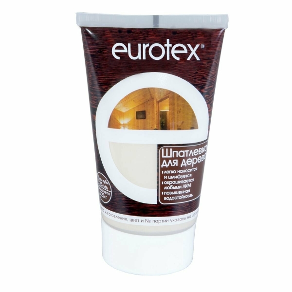 Шпаклевка для дерева орех 0,225кг Eurotex