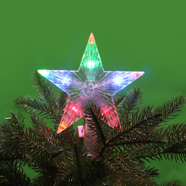 Гирлянда эл. макушка на ёлку 15см 10 LED мульти пост.свечение ПВХ прозрач 220В