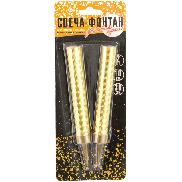 Свеча-Фонтан для торта 10см 30сек 2шт