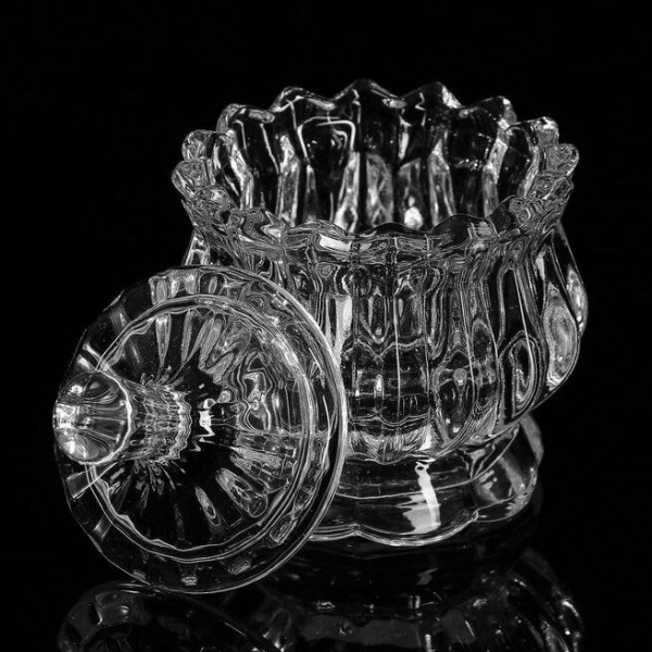 Сахарница Доляна «Галерея», 150 мл, 8,5×10,5 см, с крышкой, стекло
