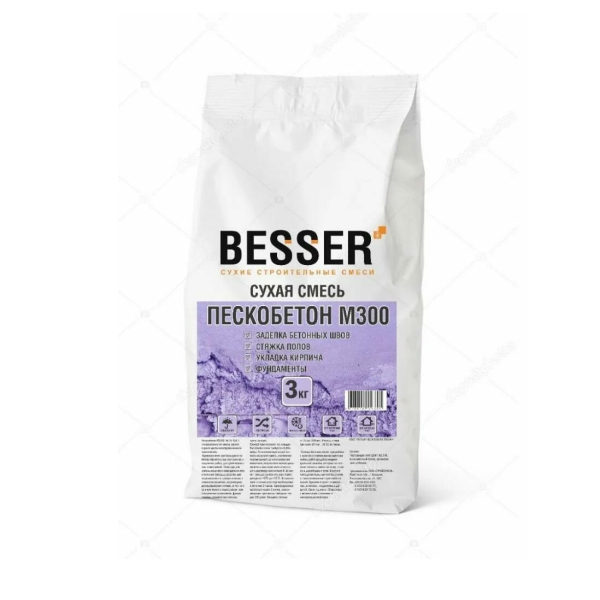 Пескобетон М-300 3 кг "ТМ "BESSER"