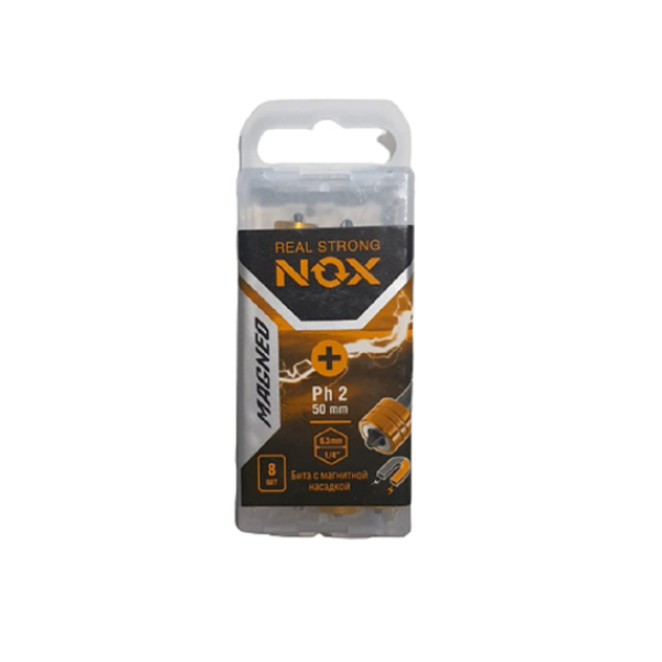 Бита PH 2*50мм магнитная 8шт NOX MAGNEO