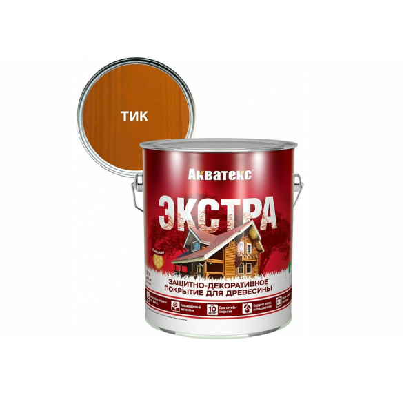 Защитное текстурное покрытие "Акватекс-Экстра" древесины Тик 2,7л