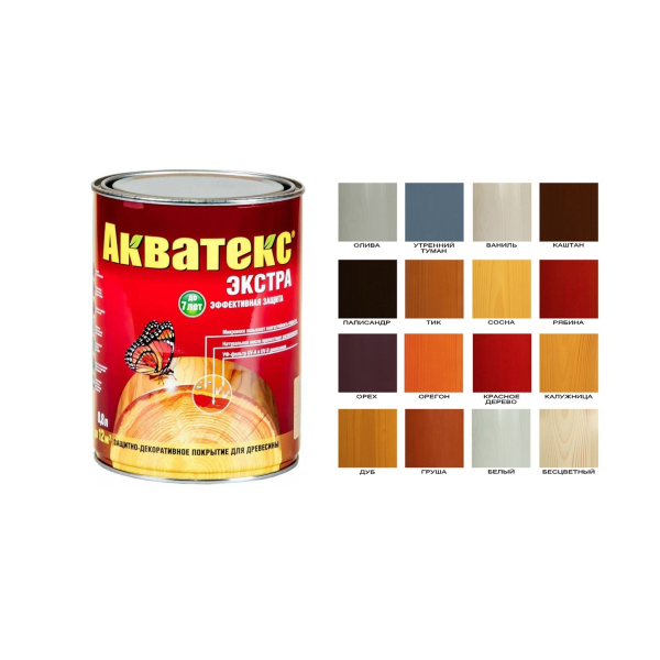 Защитное текстурное покрытие "Акватекс-Экстра" древесины Каштан 0,8л