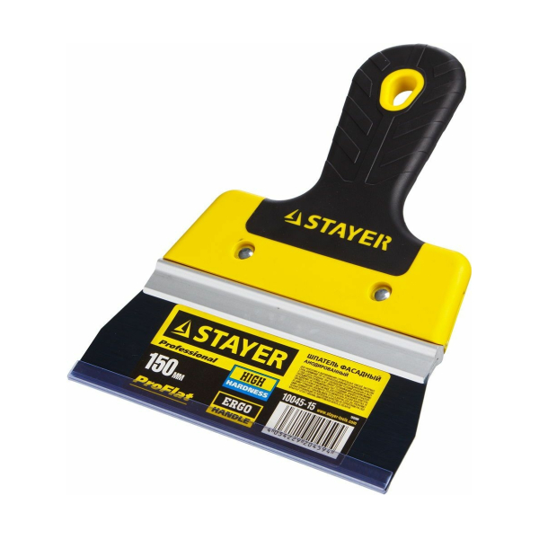 Шпатель 150мм фасадный нержавеющая сталь двухкомпонентная ручка Stayer PROFlat