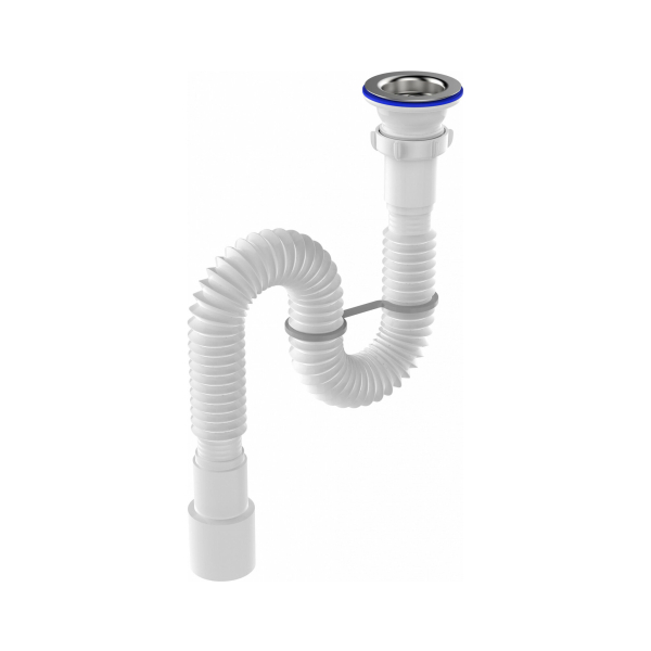 Гофросифон 1-1/2"*40/50мм 625-1275мм нерж.решетка F113 AQUANT