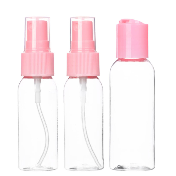 Набор для косметики дорожный 3 предмета (2 шт-50 мл, 1шт-30мл) тм ЮНИLOOK, пластик, 2 цвета