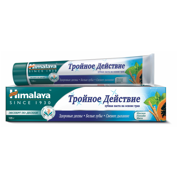 Зубная паста 125г Тройное Действие на основе трав Himalaya sincle