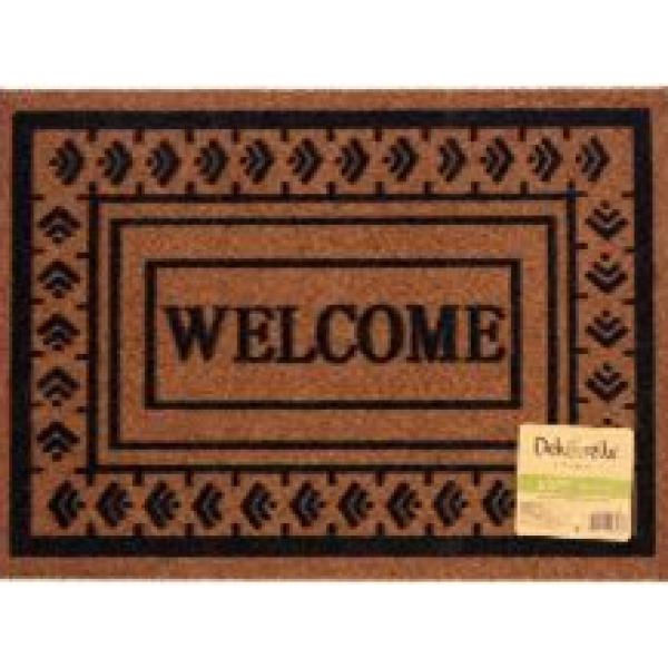 Коврик придверный влаговпитывающий SOFT 008 Welcome 45*75см коричневый