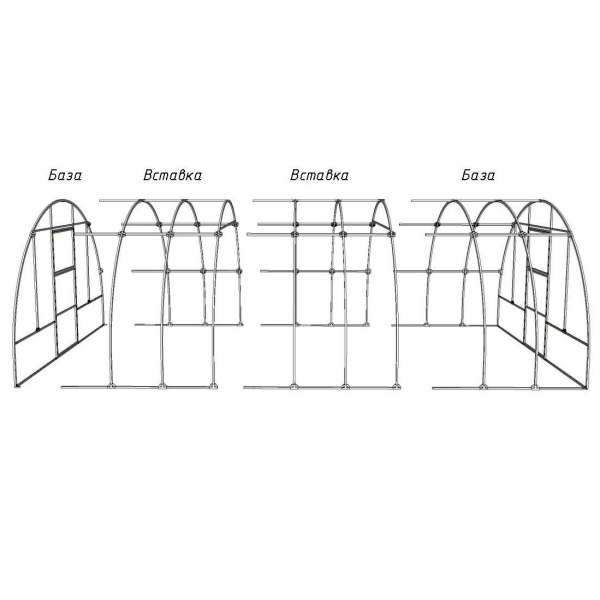 Теплица каркас 2х4х2,4 Польза-4 Усиленная