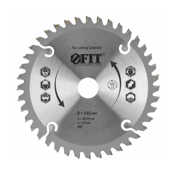 Диск пильный по ламинату 140*20мм 40 зубьев