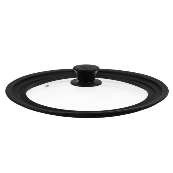 SATOSHI Крышка универсальная стекло/силикон с ручкой, 24-26-28см