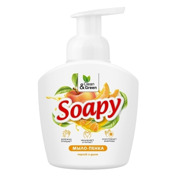 Мыло-пенка жидкое Soapy 400мл Персик и дыня
