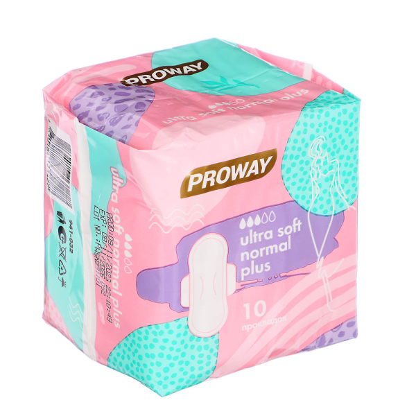 PROWAYПрокладкигигиеническиеУльтрамягкие NORMALPLUS,10шт