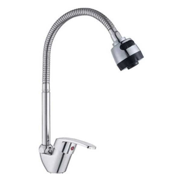 Смеситель для кухни однорычажный гибкий излив 2 режима 105042-GR GR