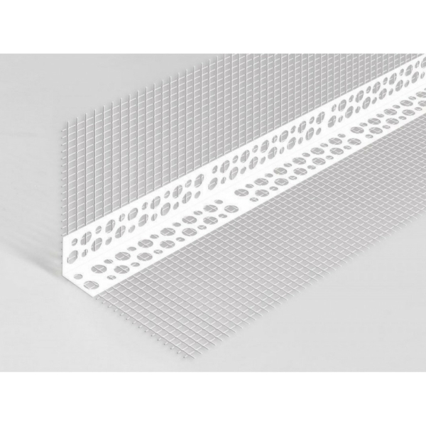 Угол ПВХ для фасадных работ с сеткой, 100*150мм (2500м)
