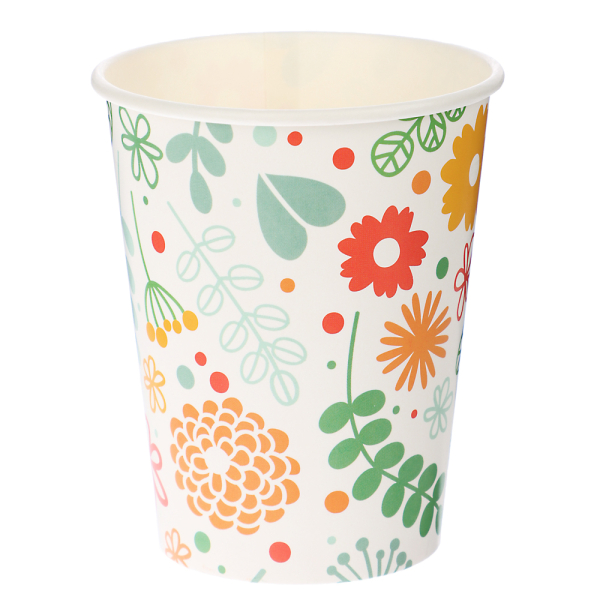 Набор бумажных стаканов Лимоны, Желтые цветы в ассортименте, в т/у пленке, 6шт*250 мл