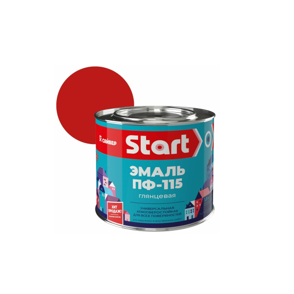 Эмаль ПФ-115 красная 1,8кг Start