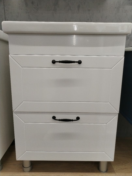 Тумба напольная Авалон 60 глянец белый (под умывальник Фостер 60) GOLDEN FOX