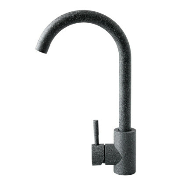 Смеситель для кухни однорычажный высокий излив камень/темно-серый нерж.сталь 390-19 SANDAY