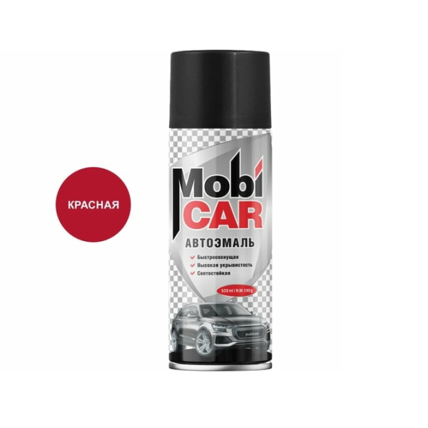 Автоэмаль аэрозольный красный 1015 520мл Mobicar