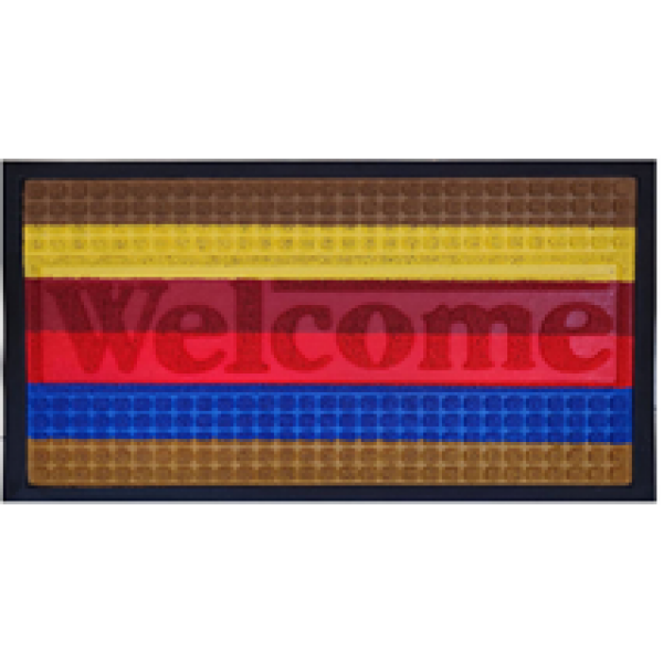 Коврик придверный BAIZHENG "Мультиколор" 50х80см красный