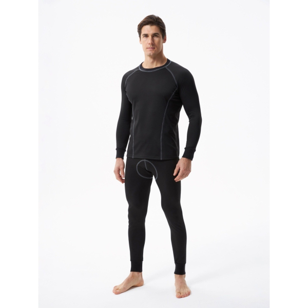 Термобелье в комплекте (фуфайка.кальсоны) EcoDry RealMan черное 48
