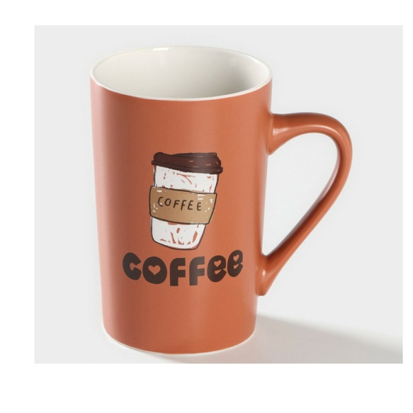 Кружка фарфоровая Доляна Good morning. Coffee, 385 мл, цвет коричневый