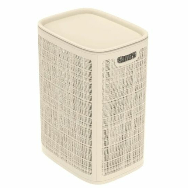 Корзина для белья 75л "Лён" Слоновая кость (сборная 430*321*600)