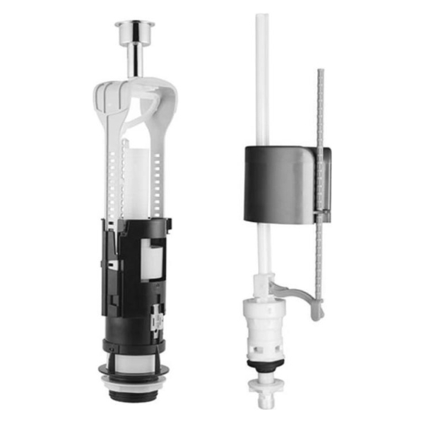 Арматура для бачка унитаза нижняя подводка 2 режима кнопка хром WC3562-18-MR AQUANT